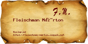 Fleischman Márton névjegykártya