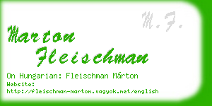 marton fleischman business card