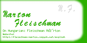 marton fleischman business card